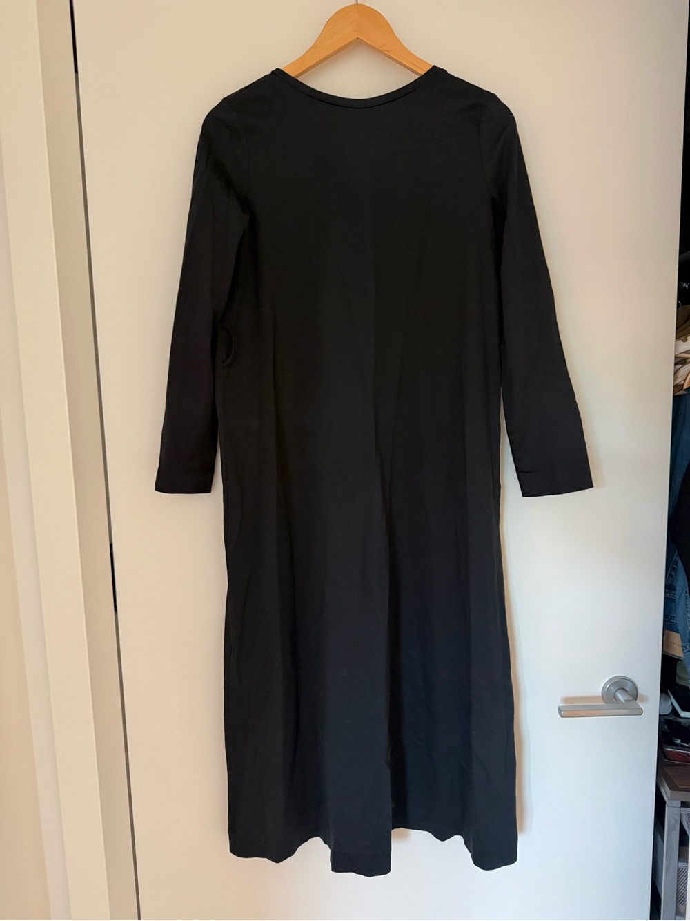 COS Black Long-Sleeve Midi Dress